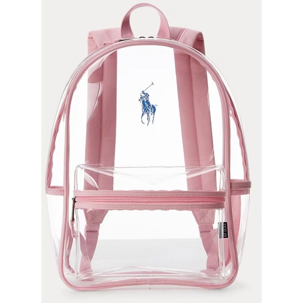 Polo Ralph Lauren Pink Clear Backpack Transparent Stadium Backpack - Big Pony